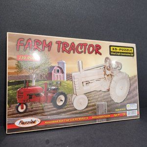 Farm Tractor 3D-Puzzle Se4t Wood Craft Construction Kit 130 Pieces. New & Sealed